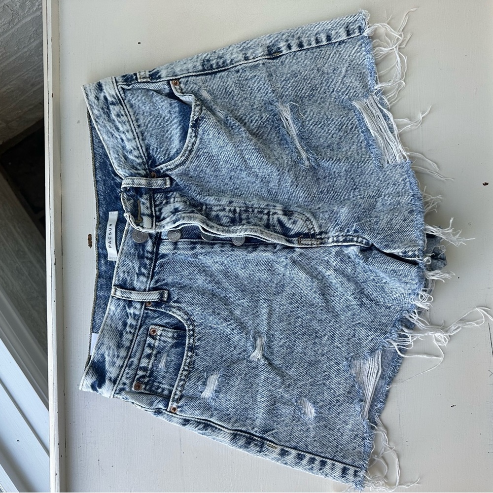 PacSun Light Blue High Waist Denim Shorts